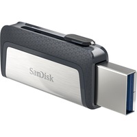 SanDisk Ultra Dual Drive USB Type-C unità flash USB 64 GB USB Type-A / USB Type-C 3.2 Gen 1 (3.1 Gen 1) Nero, Argento, Chiavetta USB 64 GB, USB Type-A / USB Type-C, 3.2 Gen 1 (3.1 Gen 1), Lamina di scorrimento, 9,1 g, Nero, Argento