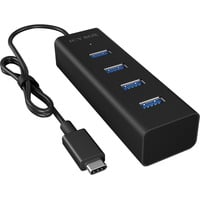 ICY BOX IB-HUB1409-C3 USB 3.2 Gen 1 (3.1 Gen 1) Type-C 5000 Mbit/s Nero, Hub USB Nero, USB 3.2 Gen 1 (3.1 Gen 1) Type-C, USB 3.2 Gen 1 (3.1 Gen 1) Type-A, 5000 Mbit/s, Nero, Alluminio, 0,4 m