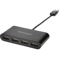 Kensington Hub a 4 porte USB 2.0, Hub USB Nero, Nero, macOS 10.6 or above; Windows XP or above, 1 pz, 75 mm, 90 mm, 18 mm