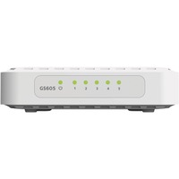 Netgear GS605 Non gestito L2 Gigabit Ethernet (10/100/1000) Bianco, Interruttore Non gestito, L2, Gigabit Ethernet (10/100/1000), Full duplex