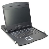 Digitus Console modulare con TFT da 19" (48,3 cm), 16 porte e touchpad, tastiera tedesca, Switch KVM 3 cm), 16 porte e touchpad, tastiera tedesca, 48,3 cm (19"), 1366 x 768 Pixel, 1000:1, TFT, 16,78 milioni di colori, VGA