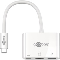 goobay 62104 hub di interfaccia USB tipo-C 5000 Mbit/s Bianco, Hub USB bianco, USB tipo-C, HDMI, USB 3.2 Gen 1 (3.1 Gen 1) Type-A, USB tipo-C, 5000 Mbit/s, 60 Hz, 3840 x 2160 Pixel, Bianco