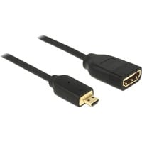 DeLOCK 0.2m, HDMI-A/HDMI Micro-D cavo HDMI 0,2 m HDMI tipo D (Micro) HDMI tipo A (Standard) Nero, Adattatore Nero, HDMI-A/HDMI Micro-D, 0,2 m, HDMI tipo D (Micro), HDMI tipo A (Standard), 3840 x 2160 Pixel, Compatibilità 3D, Nero