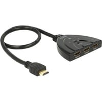 DeLOCK 18600 conmutador de vídeo HDMI, Switch HDMI Nero, HDMI, Nero, Plastica, 18 Gbit/s, 600 MHz, 3840 x 2160 Pixel