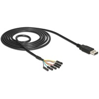 DeLOCK 1.8m USB2.0-A/TTL 6-p cavo USB 1,8 m USB A Nero, Convertitore Nero, 1,8 m, USB A, Nero