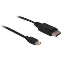 DeLOCK 1m Displayport Cable mini DisplayPort Nero, Adattatore Nero, 1 m, mini DisplayPort, Displayport, Nero, Oro, 10,8 Gbit/s