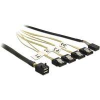 DeLOCK 1m, Mini SAS HD SFF-8643/4xSATA 7p Nero, Argento, Giallo, Cavo Nero, Mini SAS HD SFF-8643/4xSATA 7p, 1 m, Mini SAS HD SFF-8643, 4 x SATA 7p, Maschio/Femmina, Nero, Argento, Giallo