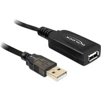 DeLOCK 20m USB 2.0 cavo USB Nero, Cavo di prolunga Nero, 20 m, Maschio/Femmina, Nero