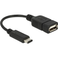 DeLOCK 65579 cavo USB 0,15 m USB 2.0 USB C USB A Nero, Adattatore Nero, 0,15 m, USB C, USB A, USB 2.0, Maschio/Femmina, Nero