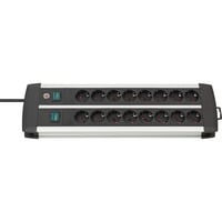 Brennenstuhl 1391000916 prolunghe e multiple 3 m 16 presa(e) AC Interno Nero, Bianco, Ciabatta Nero/Argento, 3 m, 16 presa(e) AC, Interno, Alluminio, Nero, Bianco, 515 mm