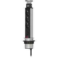 Brennenstuhl 1396200013 prolunghe e multiple 2 m 3 presa(e) AC Interno Alluminio, Nero, Ciabatta argento/Nero, 2 m, 3 presa(e) AC, Interno, Alluminio, Alluminio, Nero, Nero