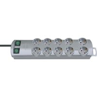 Brennenstuhl BN-PROFF120 Prolunghe elettriche, Ciabatta argento, 2 m, 10 presa(e) AC, Plastica, Argento, 230 V, 50 - 60 Hz
