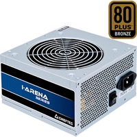 Chieftec GPB-450S alimentatore per computer 450 W 20+4 pin ATX PS/2 Argento, Alimentatore PC grigio, 450 W, 200 - 240 V, 47 - 63 Hz, 3.5 A, Attivo, 100 W