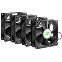 Inter-Tech 88887290 sistema di raffreddamento per computer Case per computer Ventilatore 8 cm Nero 4 pz, Ventola Nero, Ventilatore, 8 cm, 1000 Giri/min, 2000 Giri/min, 27,2 dB, 30 pdc/min