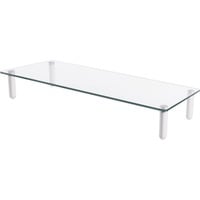 Digitus Rialzo universale di monitor in vetro, Archiviazione trasparente, Libera installazione, 20 kg, 33 cm (13"), 81,3 cm (32"), Trasparente