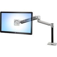 Ergotron LX Series LX HD Sit-Stand 116,8 cm (46") Alluminio Scrivania, Base per monitor argento/Nero, 13,6 kg, 116,8 cm (46"), Regolazione altezza, Alluminio