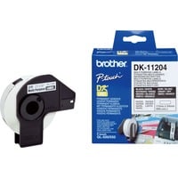 Brother DK-11204 nastro per etichettatrice Nero su bianco, Nastro di scrittura Nero su bianco, 400 pz, DK, Bianco, Termica diretta, Cina