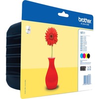 Brother LC121VALBPDR cartuccia d'inchiostro 4 pz Originale Nero, Ciano, Magenta, Giallo Nero, Ciano, Magenta, Giallo, 4 pz, 300 pagine, 300 pagine, Confezione multipla