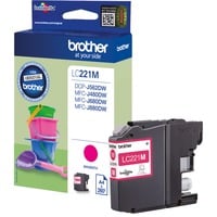 Brother LC221M cartuccia d'inchiostro 1 pz Originale Magenta Magenta, Inchiostro a base di pigmento, 1 pz, 260 pagine, Confezione singola
