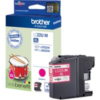 Brother LC22UM cartuccia d'inchiostro 1 pz Originale Resa elevata (XL) Magenta Resa elevata (XL), Magenta, Inchiostro a base di pigmento, 1 pz, 1200 pagine, Confezione singola