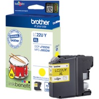 Brother LC22UY cartuccia d'inchiostro 1 pz Originale Resa elevata (XL) Giallo Resa elevata (XL), Giallo, Inchiostro a base di pigmento, 1 pz, 1200 pagine, Confezione singola
