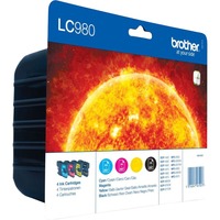 Brother LC980VALBP cartuccia d'inchiostro 4 pz Originale Nero, Ciano, Magenta, Giallo Nero, Ciano, Magenta, Giallo, 4 pz, 300 pagine, 260 pagine, Confezione multipla