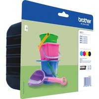 Brother LC-221 cartuccia d'inchiostro 4 pz Originale Resa standard Nero, Ciano, Magenta, Giallo Resa standard, Nero, Ciano, Magenta, Giallo, 4 pz, 260 pagine, 260 pagine, Confezione multipla