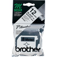 Brother M-K231SBZ nastro per etichettatrice Nero su bianco, Nastro di scrittura Nero su bianco, M, Nero, Trasferimento termico, Brother, PT-M95, PT-90