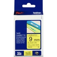 Brother Nastro per etichettatura 9mm, Nastro di scrittura Nero su giallo, TZe, Grigio, Trasferimento termico, Filippine, 5 anno/i