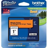 Brother TZE-B51 nastro per etichettatrice Nero su arancione fluorescente, Nastro di scrittura Nero su arancione fluorescente, TZe, Grigio, Trasferimento termico, Cina, 5 anno/i