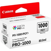 Canon Cartuccia d'inchiostro grigio fotografico PFI-1000PGY Grigio per foto, Inchiostro colorato, 80 ml, 3165 pagine