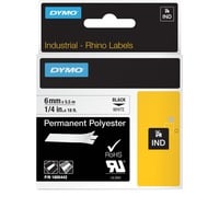 Dymo Poliestere Permanente IND, Nastro di scrittura Nero su bianco, Multicolore, Poliestere, -40 - 150 °C, UL 969, DYMO