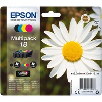 Epson Daisy Multipack Margherita 4 colori Inchiostri Claria Home 18, Inchiostro Resa standard, Nero, Ciano, Magenta, Giallo, 5,2 ml, 3,3 ml, 1 pz, 175 pagine