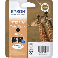 Epson Giraffe Confezione doppia Nero T0711H Inchiostri DURABrite Ultra, Inchiostro Nero, Inchiostro a base di pigmento, 1 pz, Confezione multipla
