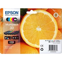 Epson Oranges Multipack 5-colours 33 Claria Premium Ink, Inchiostro Resa standard, Nero, Nero per foto, Ciano, Magenta, Giallo, Inchiostro a base di pigmento, Inchiostro colorato, 6,4 ml, 4,5 ml