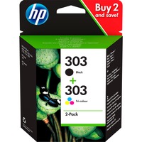 HP Confezione da 2 cartucce di inchiostro nero/in tricromia originali 303 Resa standard, Nero, Ciano, Magenta, Giallo, Inchiostro a base di pigmento, Inchiostro colorato, 4 ml, 4 ml