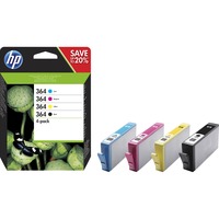 HP Confezione da 4 cartucce originali di inchiostro nero/ciano/magenta/giallo 364 Standard, Nero, Ciano, Magenta, Giallo, Inchiostro a base di pigmento, Inchiostro colorato, 6 ml, 3 ml