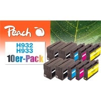 Peach 0F319976 cartuccia d'inchiostro 10 pz Nero, Ciano, Magenta, Giallo Nero, Ciano, Magenta, Giallo, Inchiostro a base di pigmento, Inchiostro a base di pigmento, 16 ml, 8,5 ml, 10 pz