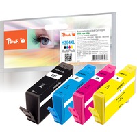 Peach PI300-370 cartuccia d'inchiostro 4 pz Resa elevata (XL) Nero, Ciano, Magenta, Giallo Resa elevata (XL), Nero, Ciano, Magenta, Giallo, Inchiostro a base di pigmento, Inchiostro colorato, 4 pz, Confezione multipla